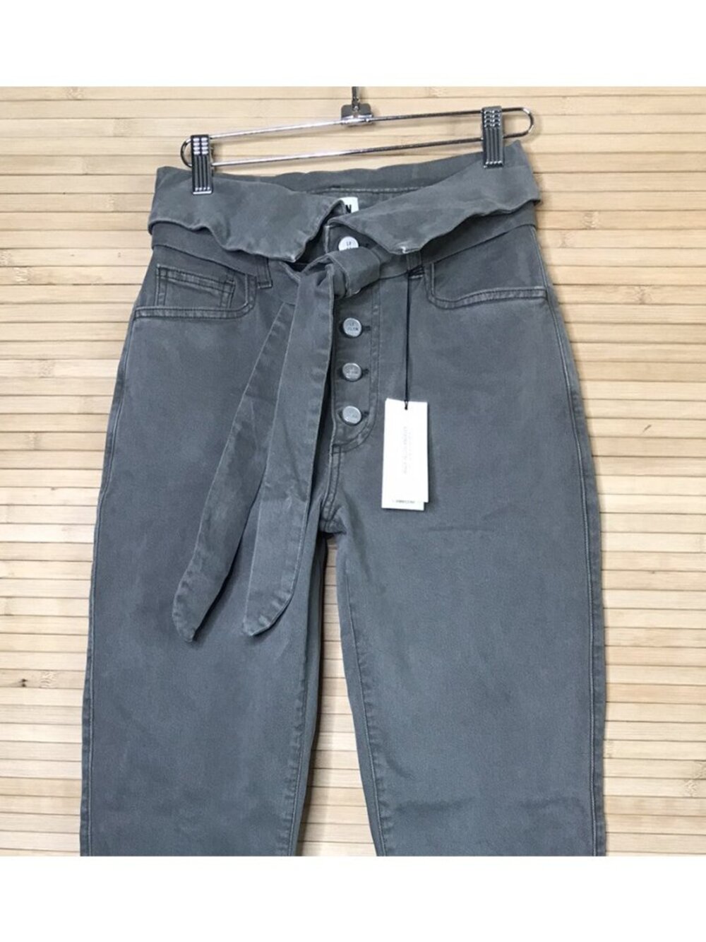 NWT Le Jean Valentina Green Button Fly Women’s MILITARY High Waist Jeans SZ 24 - Picture 4 of 9